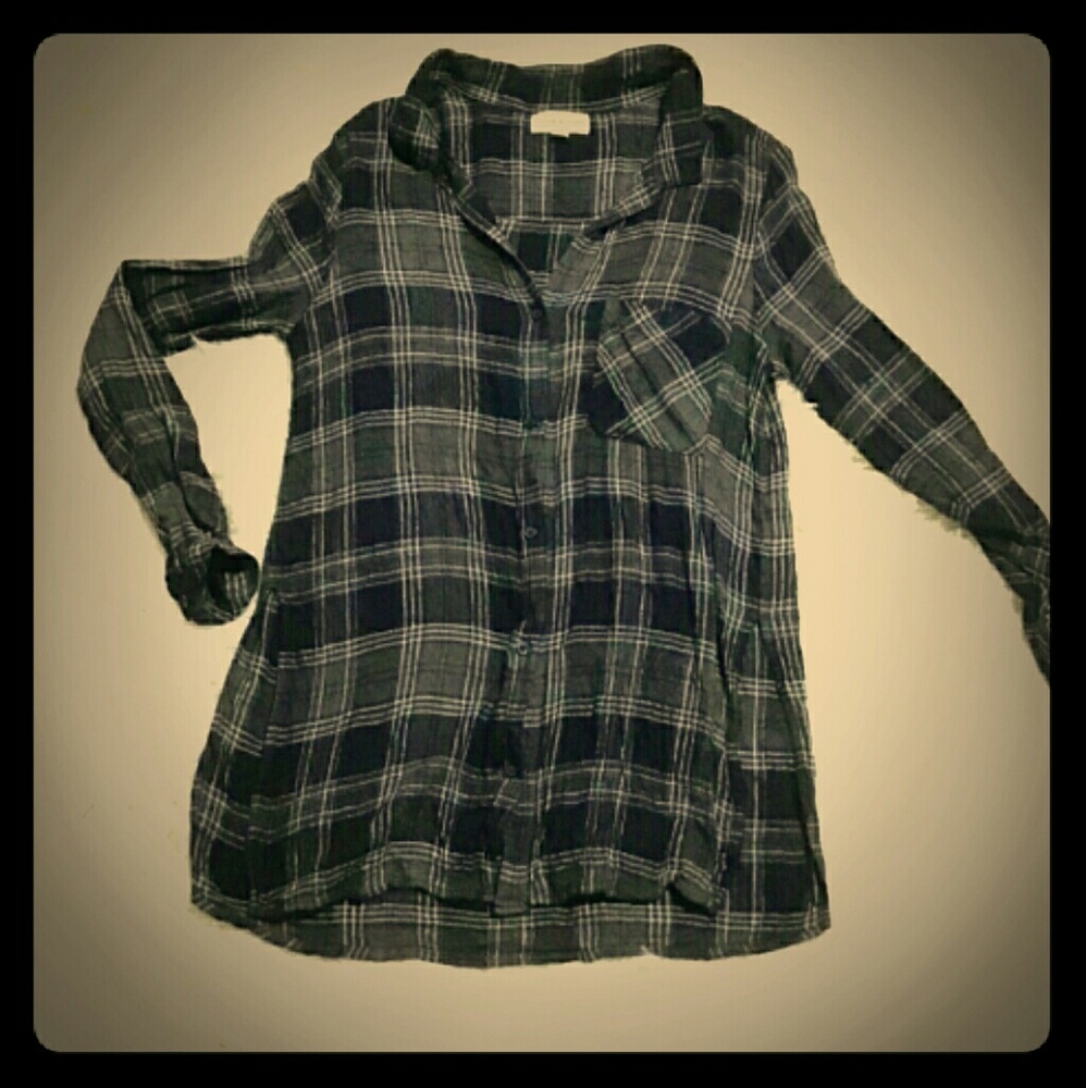 Anthropologie Cloth and Stone plaid button down